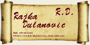 Rajka Dulanović vizit kartica